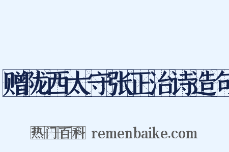赠陇西太守张正治诗造句是什么意思的图片